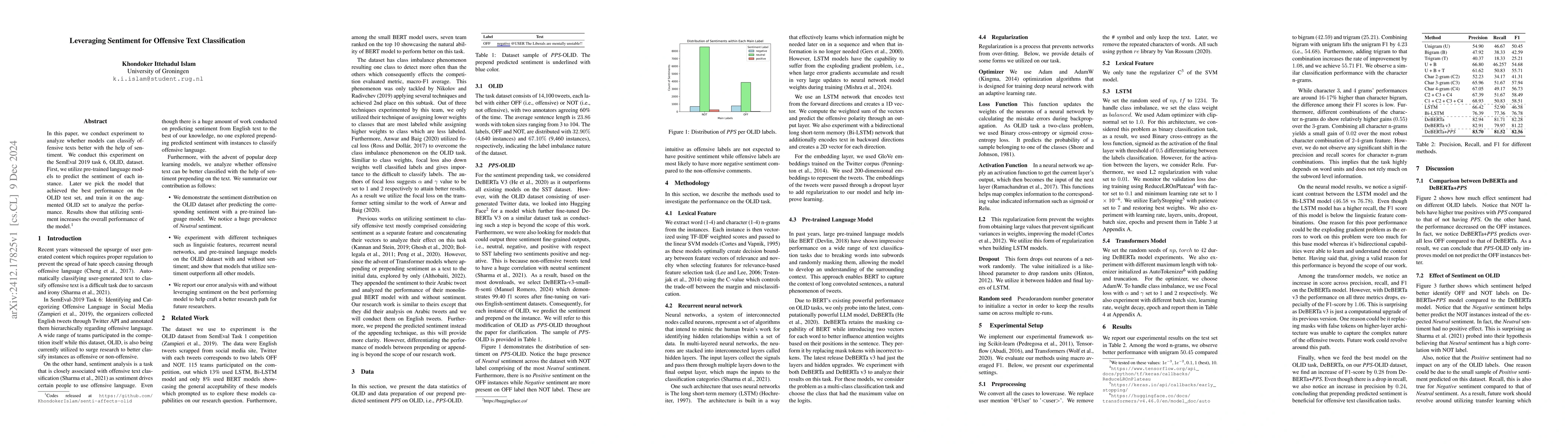 Thumbnail for Leveraging Sentiment for Offensive Text Classification
