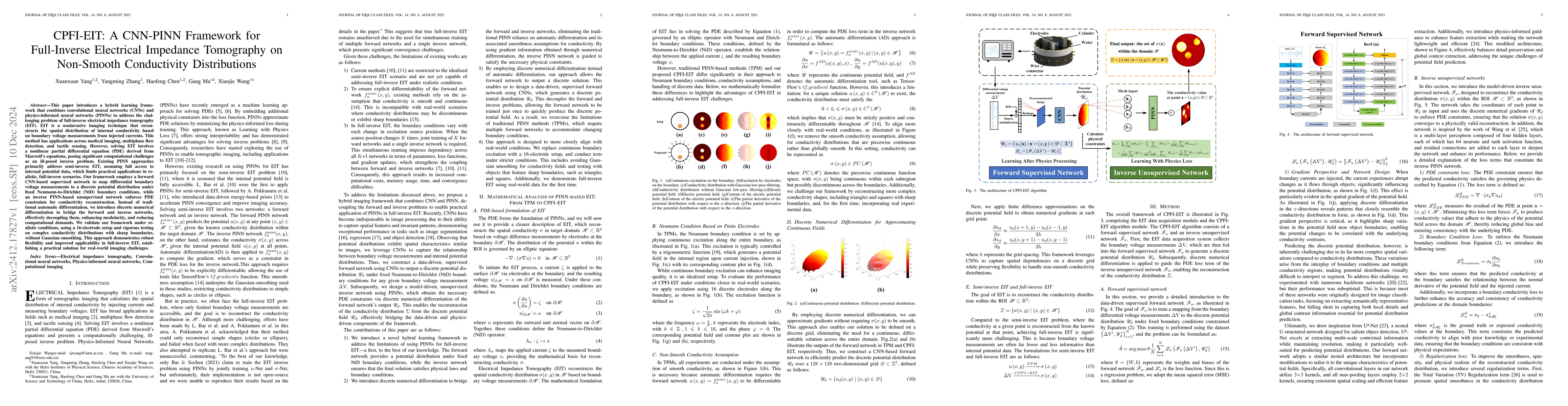 Thumbnail for CPFI-EIT: A CNN-PINN Framework for Full-Inverse Electrical Impedance
  Tomography on Non-Smooth Conductivity Distributions