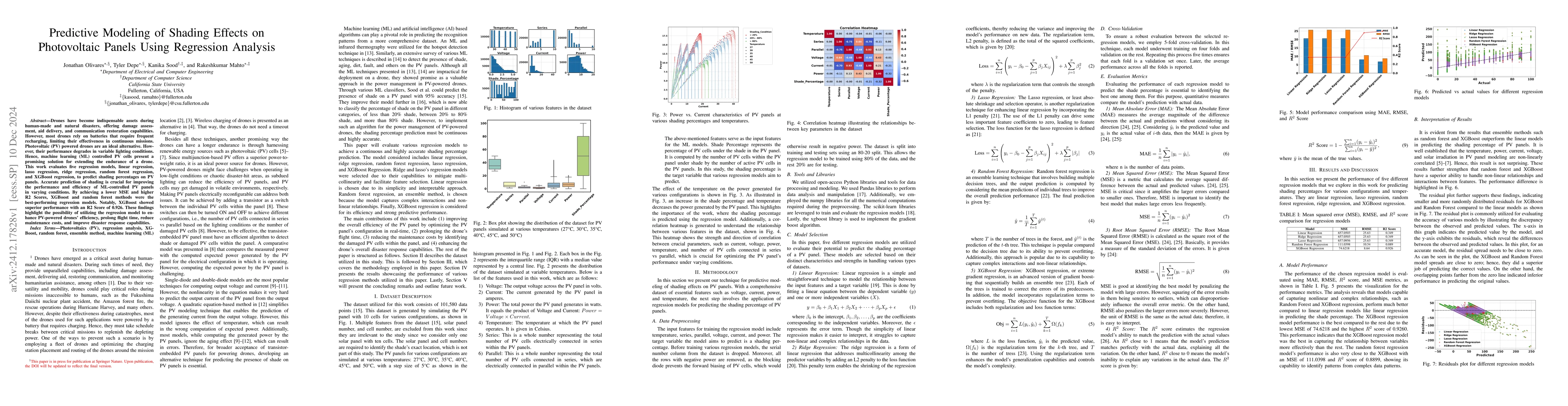 Thumbnail for Predictive Modeling of Shading Effects on Photovoltaic Panels Using
  Regression Analysis