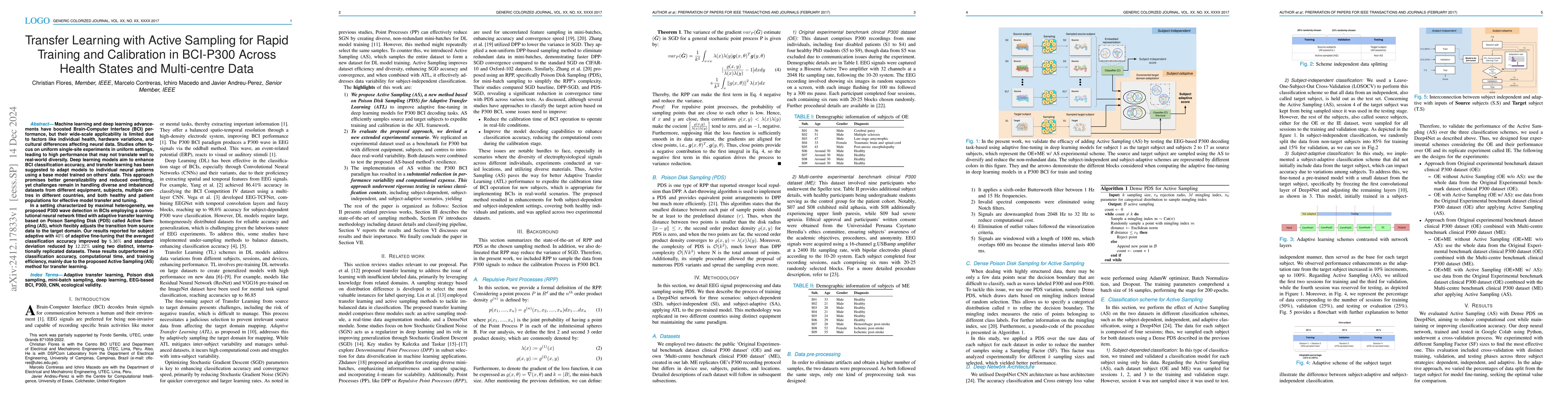 Thumbnail for Transfer Learning with Active Sampling for Rapid Training and
  Calibration in BCI-P300 Across Health States and Multi-centre Data