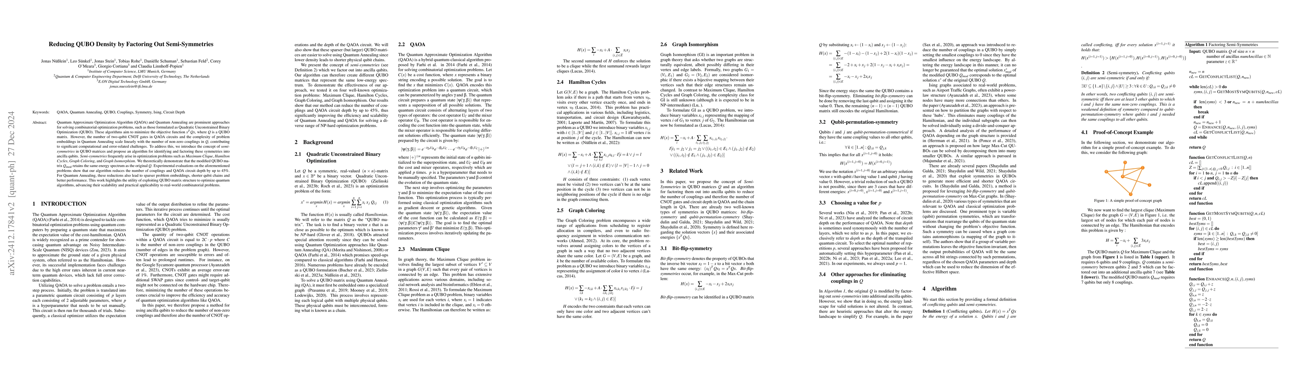 Thumbnail for Reducing QUBO Density by Factoring Out Semi-Symmetries