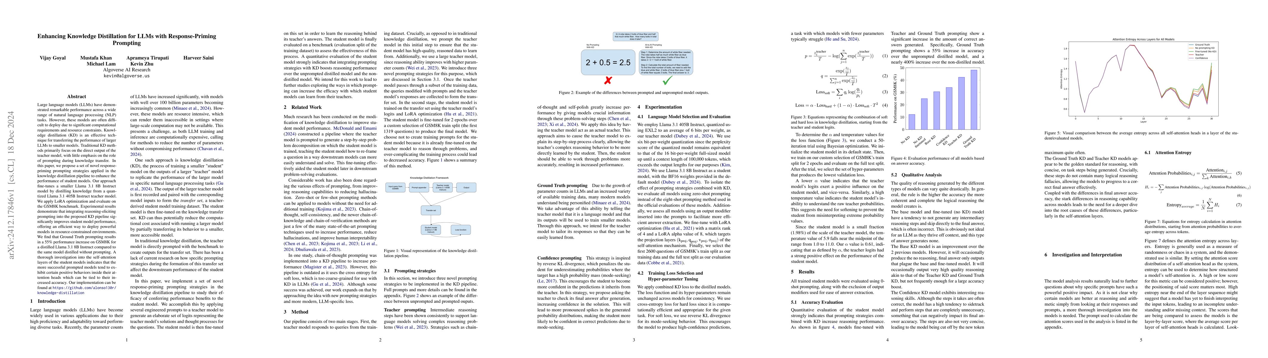 Thumbnail for Enhancing Knowledge Distillation for LLMs with Response-Priming
  Prompting