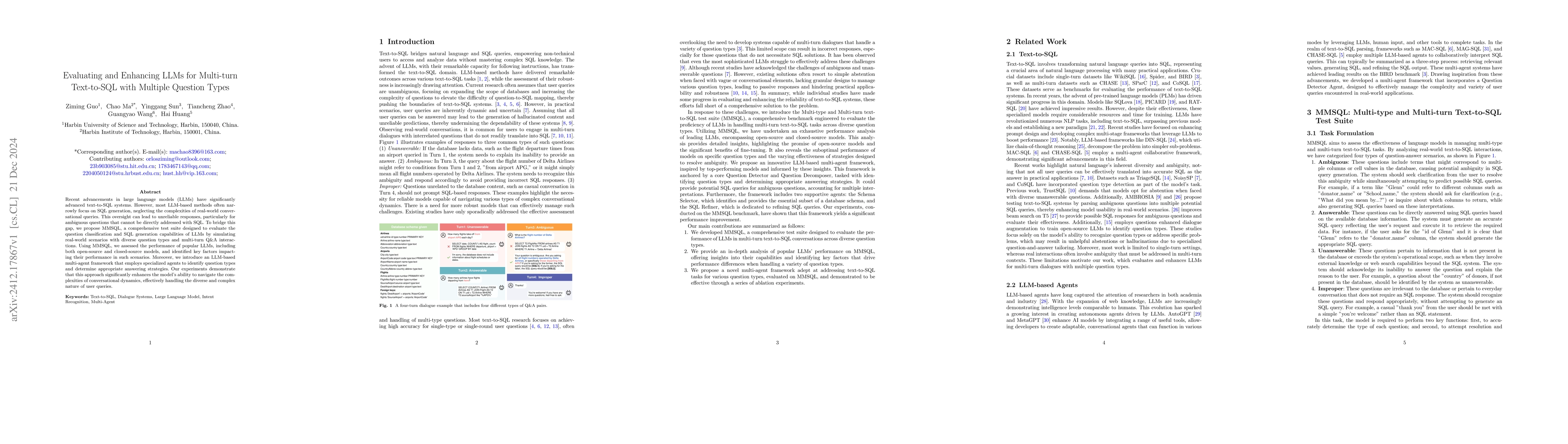 Thumbnail for Evaluating and Enhancing LLMs for Multi-turn Text-to-SQL with Multiple
  Question Types