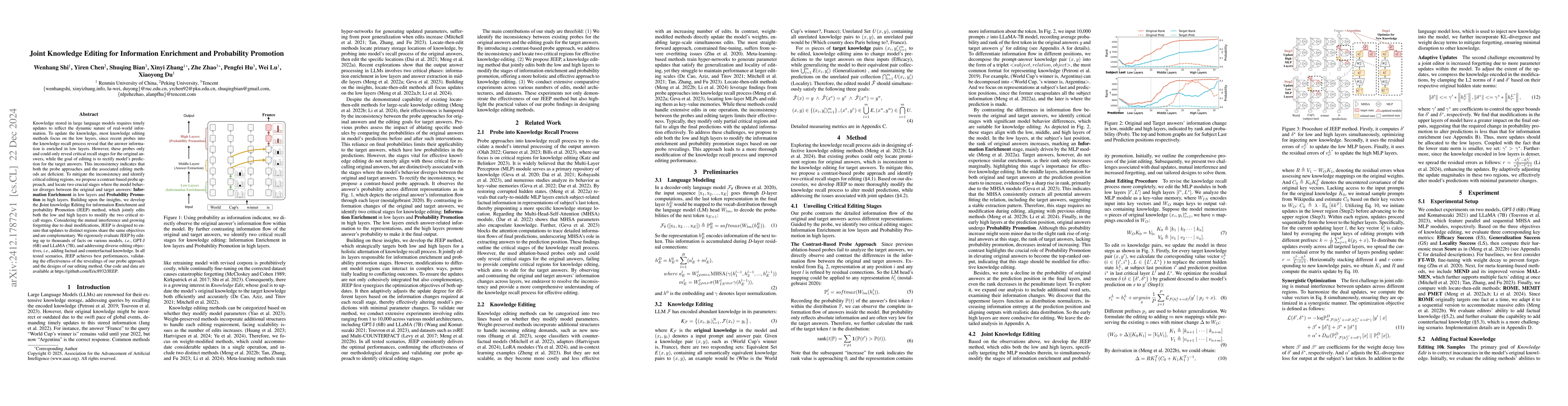 Thumbnail for Joint Knowledge Editing for Information Enrichment and Probability
  Promotion