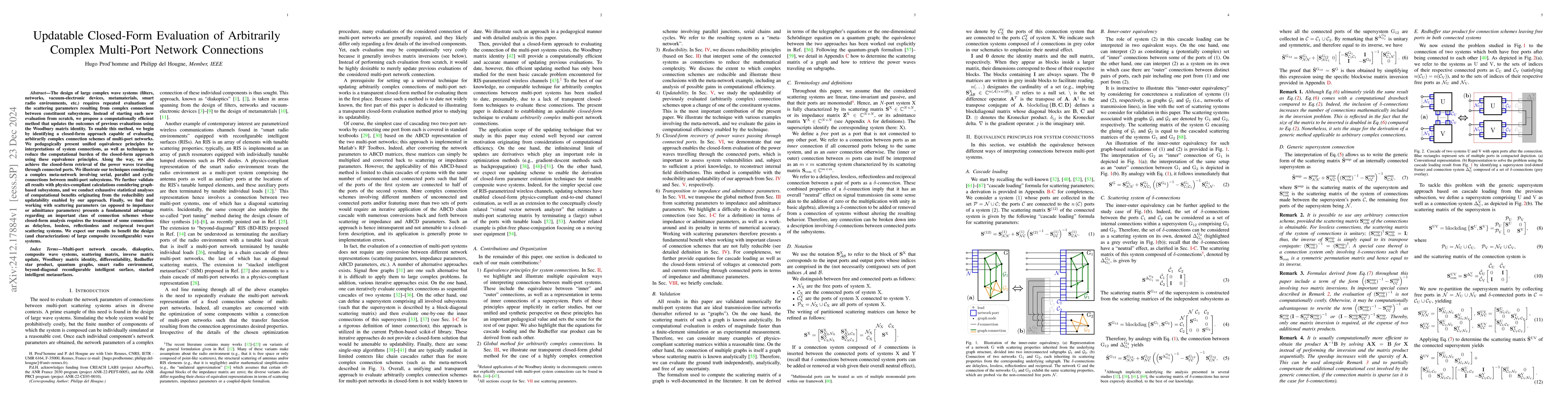 Thumbnail for Updatable Closed-Form Evaluation of Arbitrarily Complex Multi-Port
  Network Connections