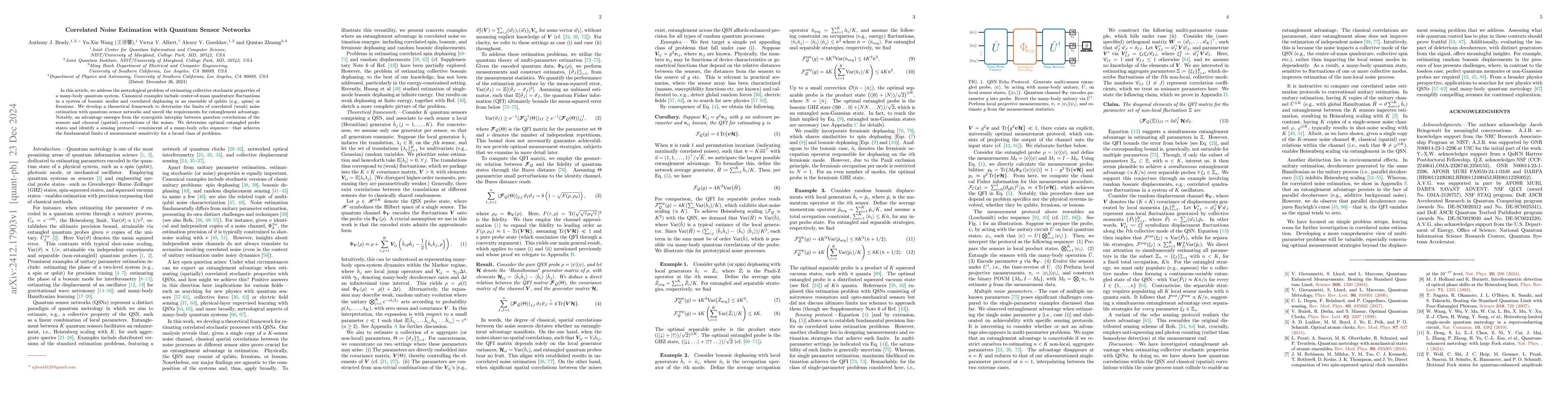 Thumbnail for Correlated Noise Estimation with Quantum Sensor Networks