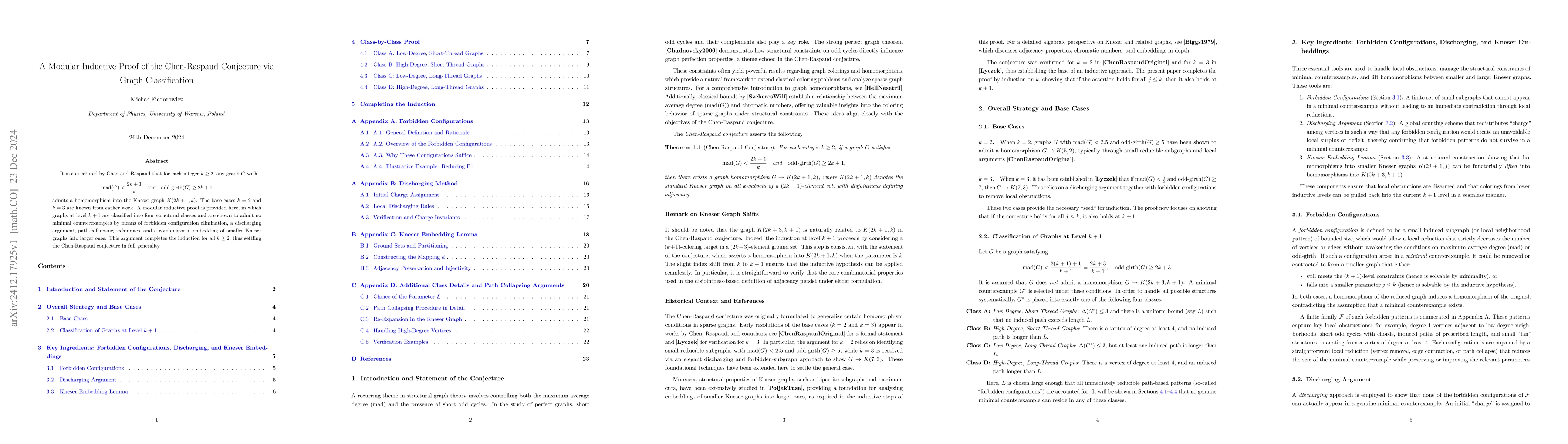 Thumbnail for A Modular Inductive Proof of the Chen-Raspaud Conjecture via Graph
  Classification