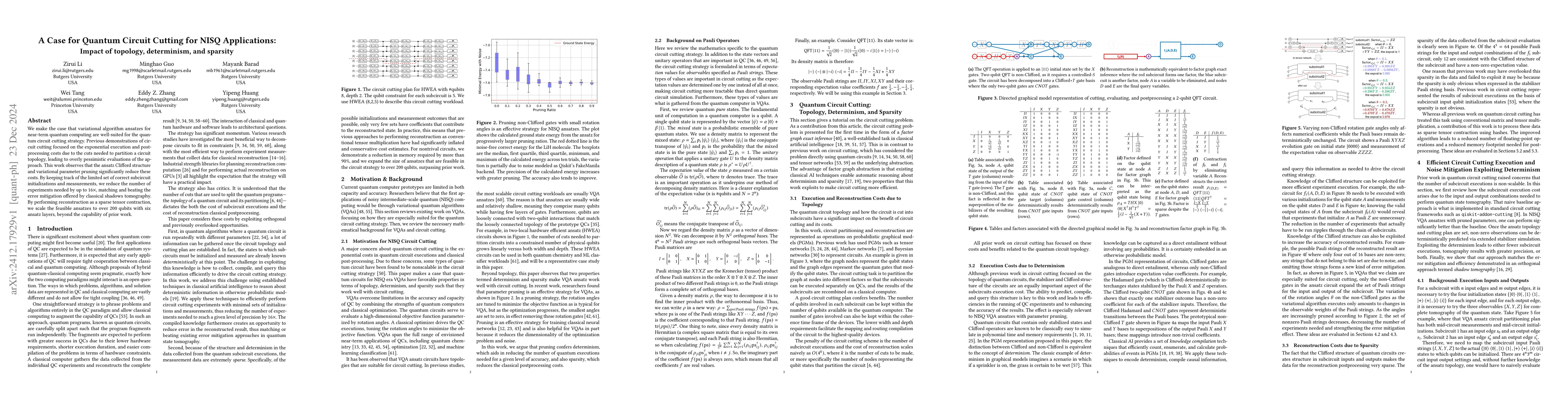 Thumbnail for A Case for Quantum Circuit Cutting for NISQ Applications: Impact of
  topology, determinism, and sparsity