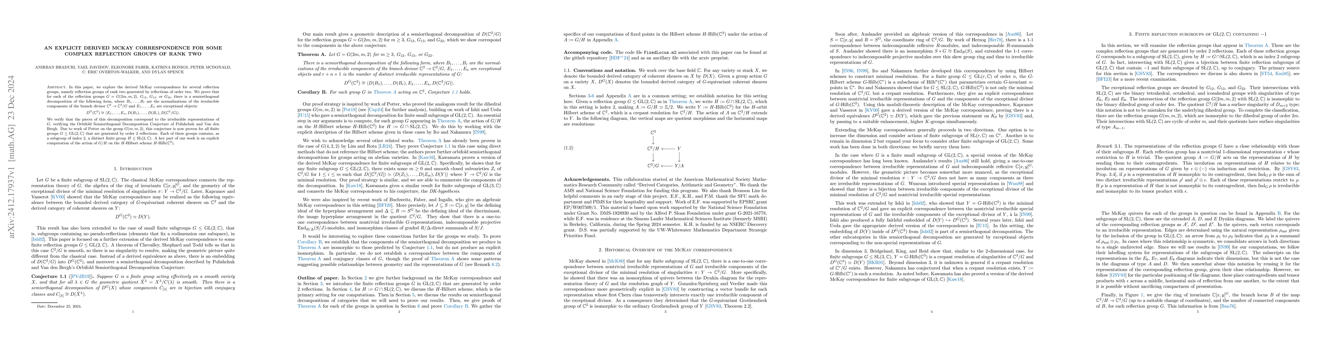 Thumbnail for An explicit derived McKay correspondence for some complex reflection
  groups of rank two