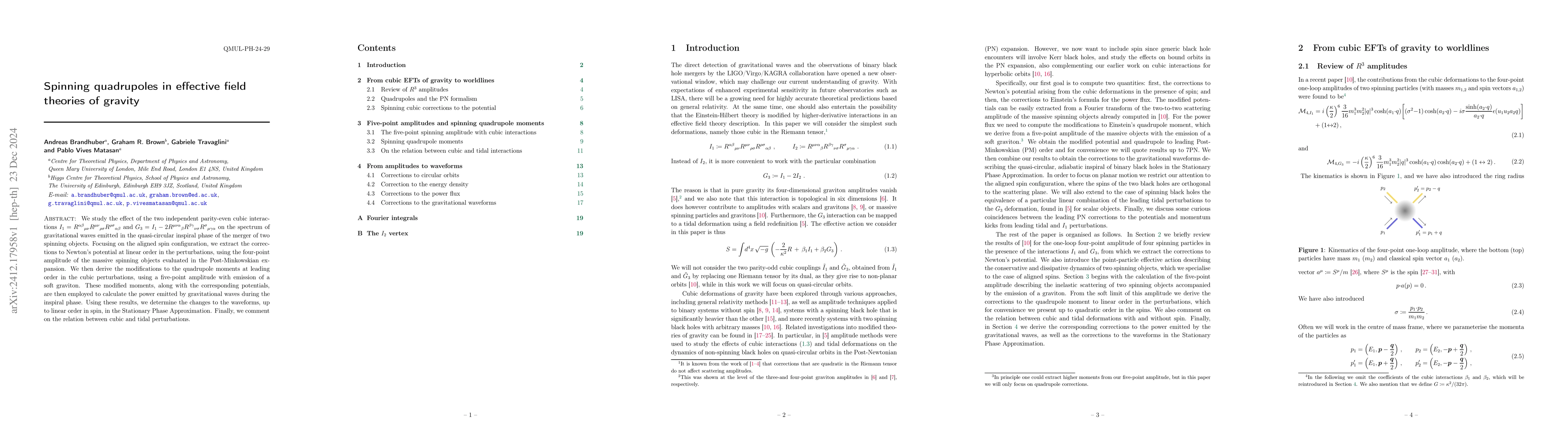 Thumbnail for Spinning quadrupoles in effective field theories of gravity