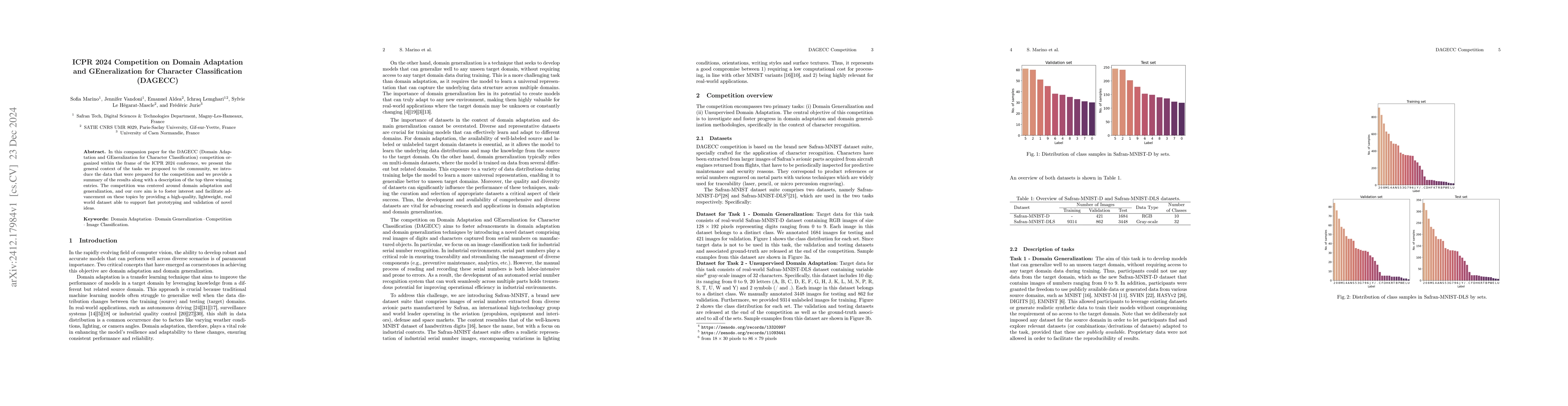 Thumbnail for ICPR 2024 Competition on Domain Adaptation and GEneralization for
  Character Classification (DAGECC)