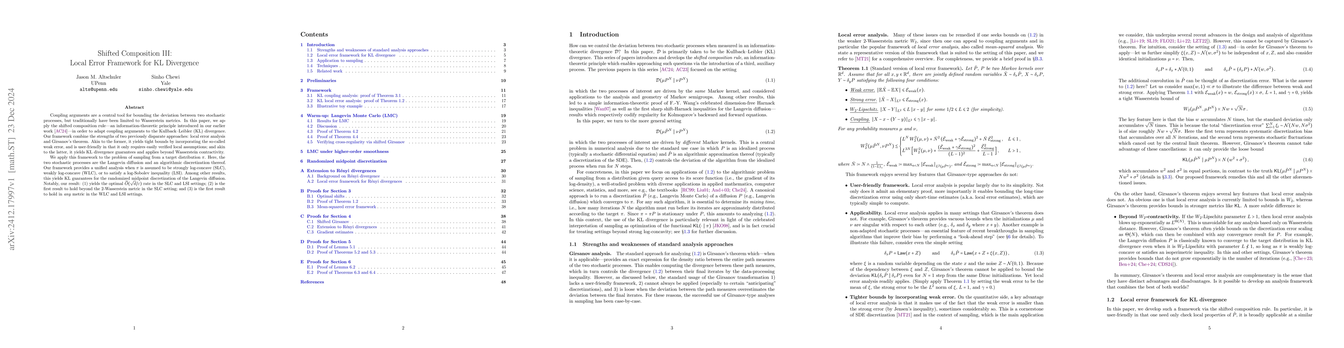Thumbnail for Shifted Composition III: Local Error Framework for KL Divergence