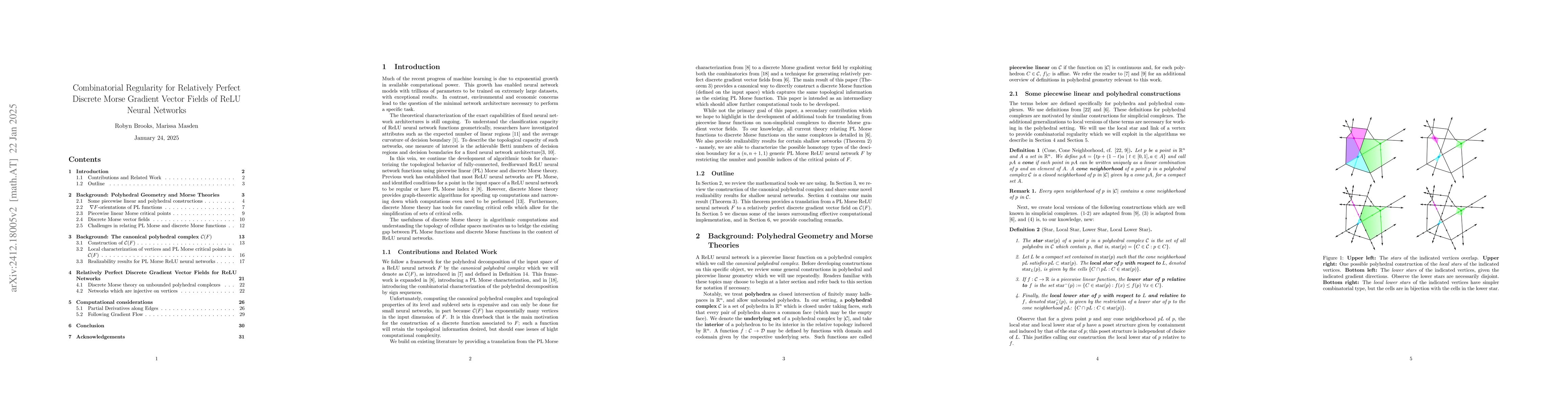 Thumbnail for Combinatorial Regularity for Relatively Perfect Discrete Morse Gradient
  Vector Fields of ReLU Neural Networks