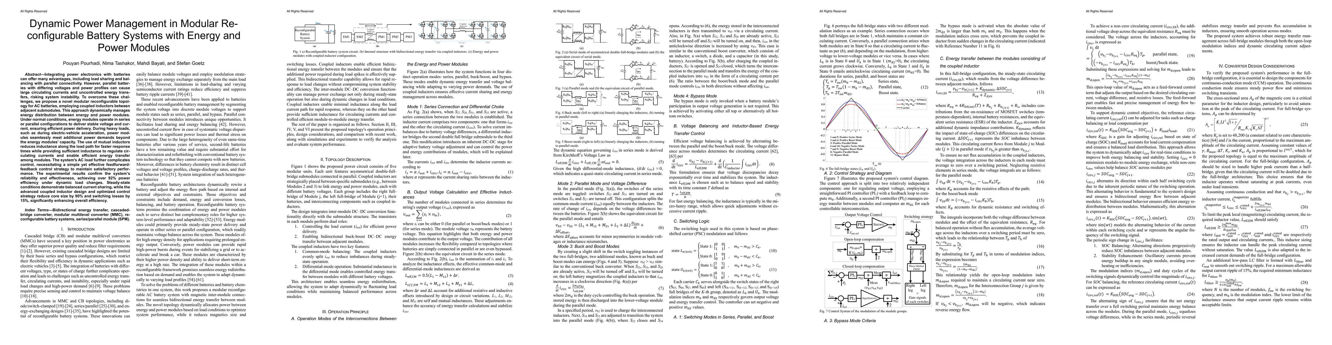 Thumbnail for Dynamic Power Management in Modular Reconfigurable Battery Systems with
  Energy and Power Modules