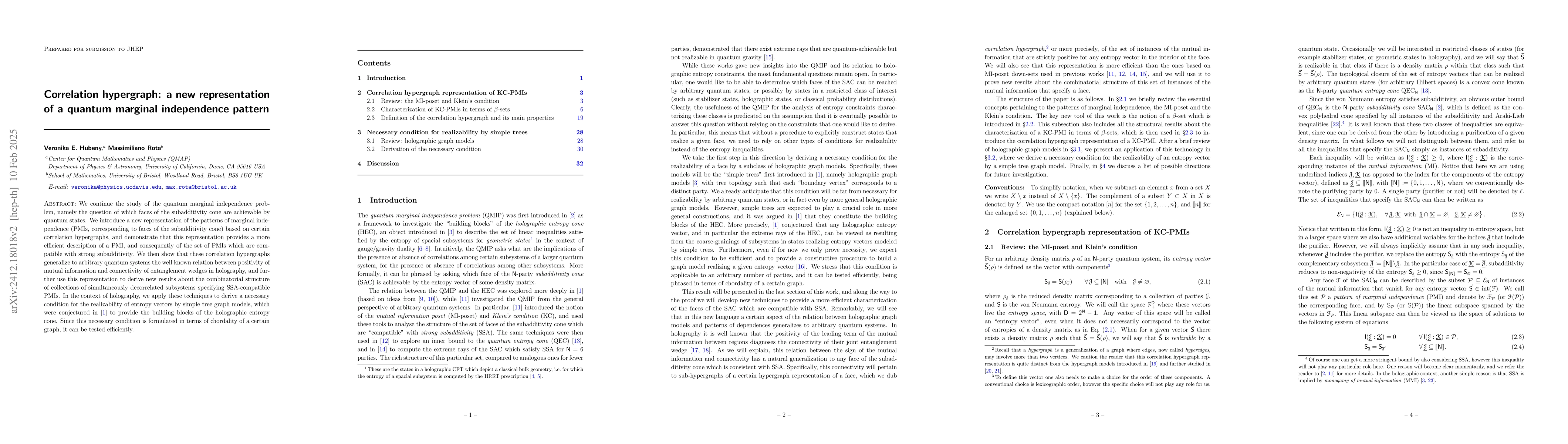 Thumbnail for Correlation hypergraph: a new representation of a quantum marginal
  independence pattern