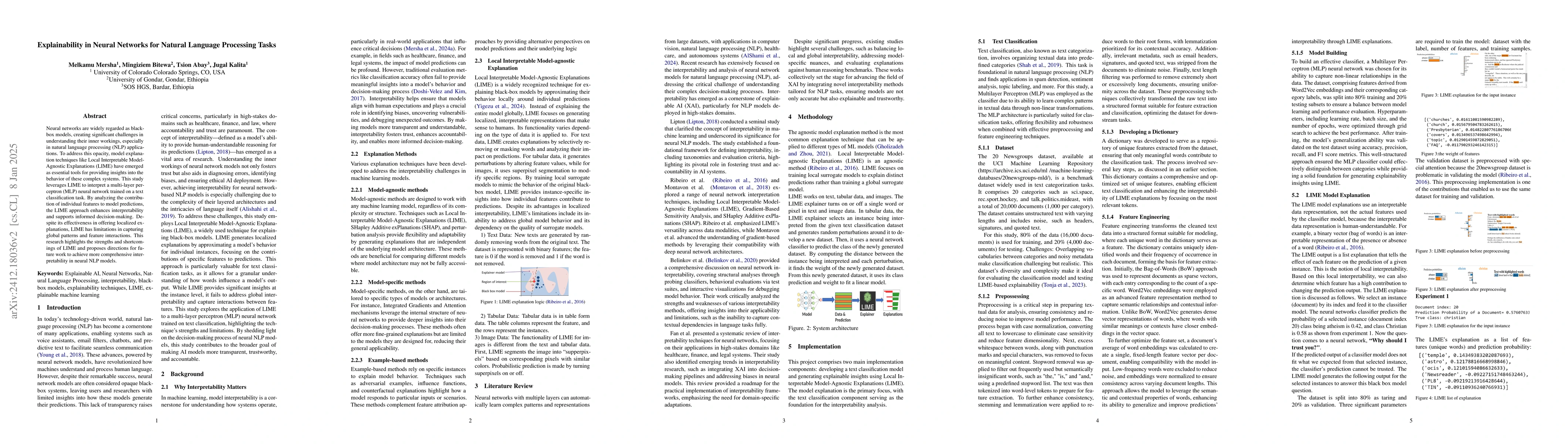 Thumbnail for Explainability in Neural Networks for Natural Language Processing Tasks