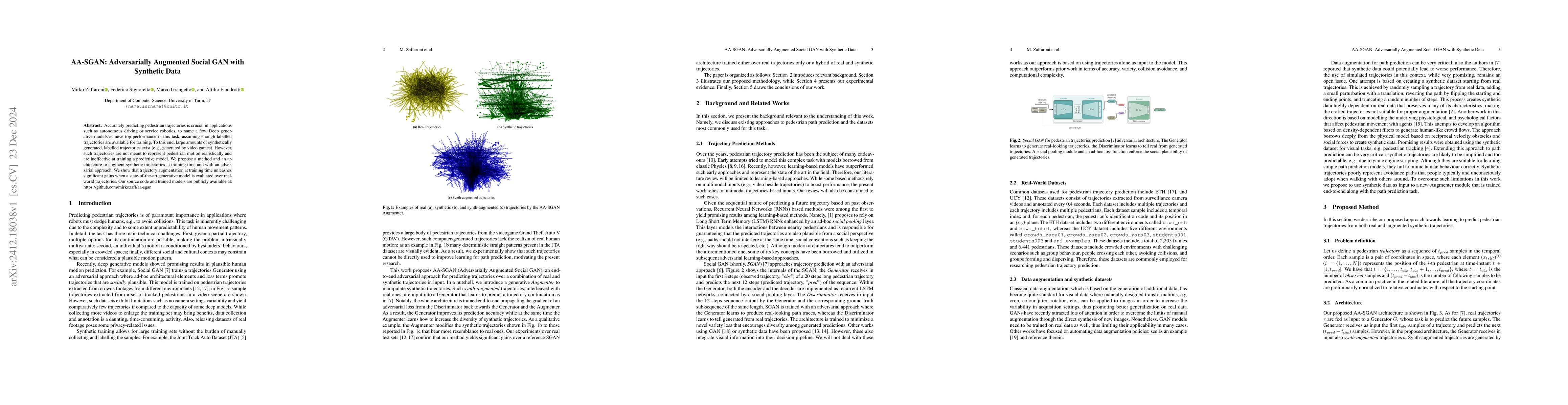 Thumbnail for AA-SGAN: Adversarially Augmented Social GAN with Synthetic Data