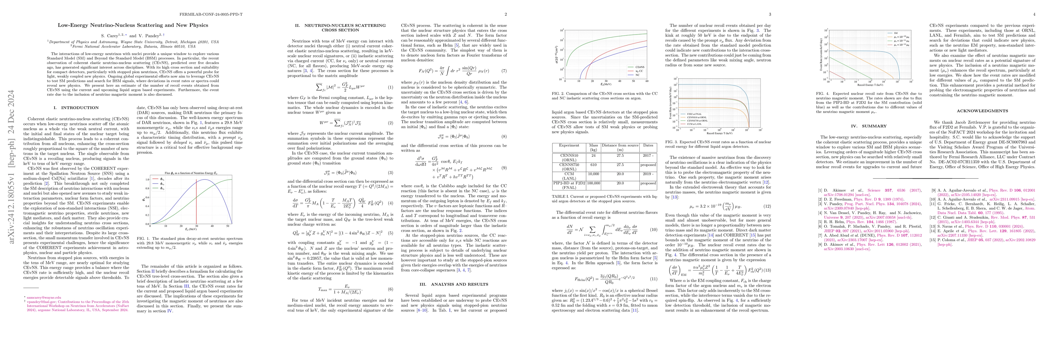 Thumbnail for Low-Energy Neutrino-Nucleus Scattering and New Physics