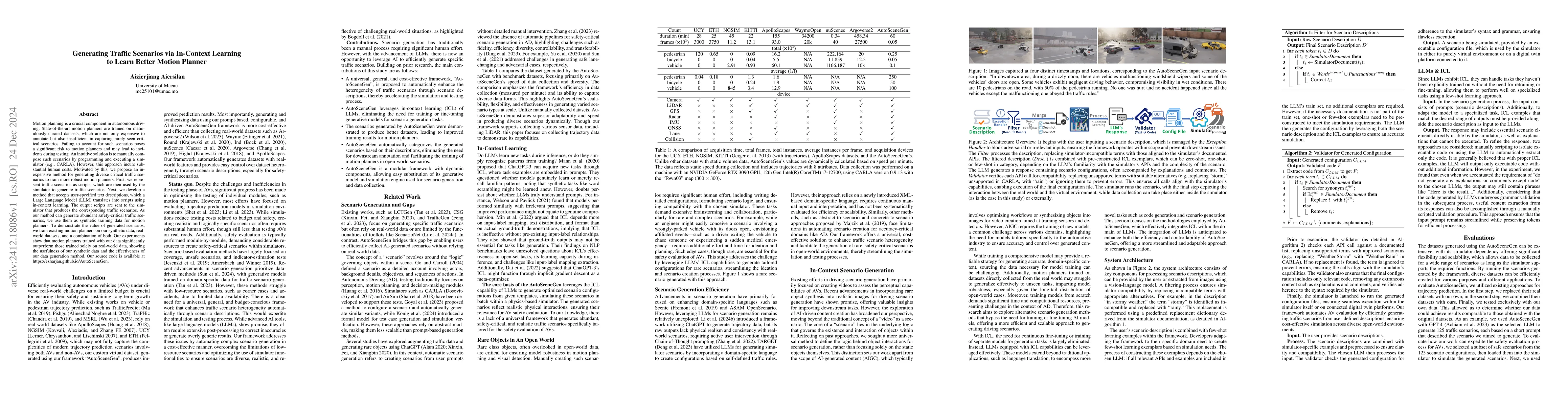 Thumbnail for Generating Traffic Scenarios via In-Context Learning to Learn Better
  Motion Planner
