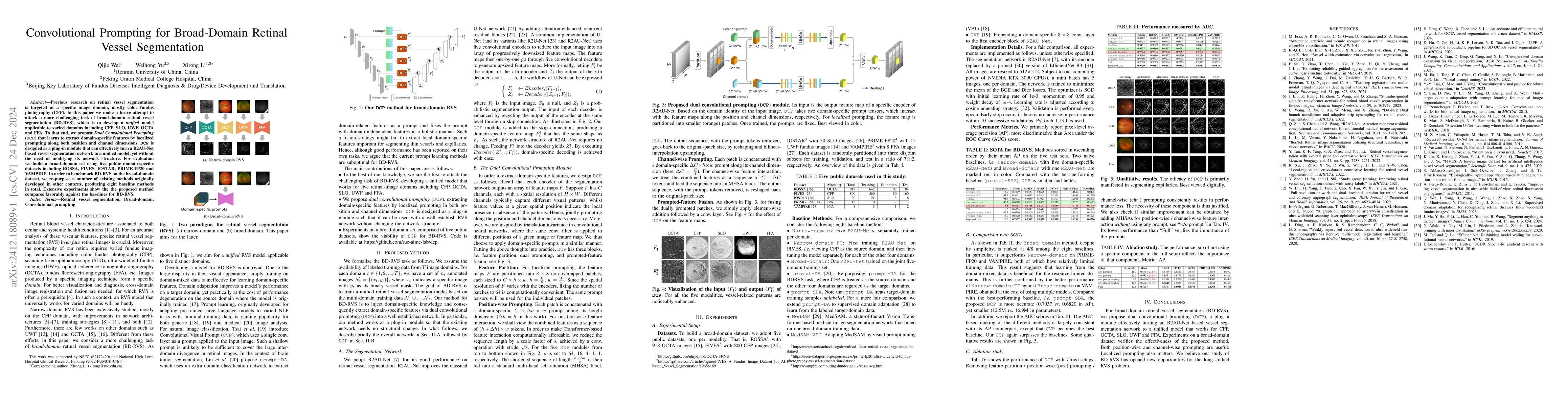 Thumbnail for Convolutional Prompting for Broad-Domain Retinal Vessel Segmentation