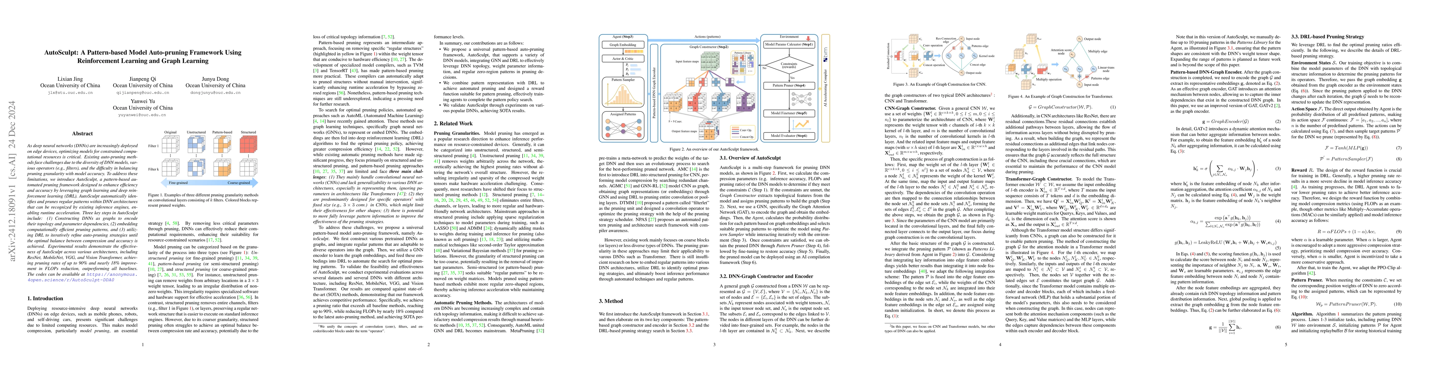 Thumbnail for AutoSculpt: A Pattern-based Model Auto-pruning Framework Using
  Reinforcement Learning and Graph Learning