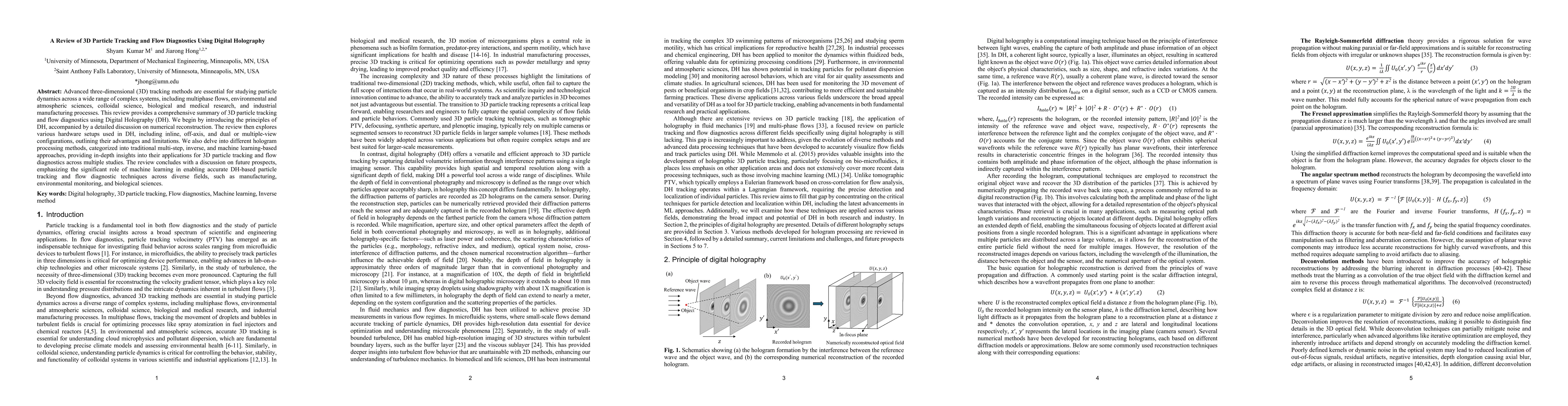 Thumbnail for A Review of 3D Particle Tracking and Flow Diagnostics Using Digital
  Holography