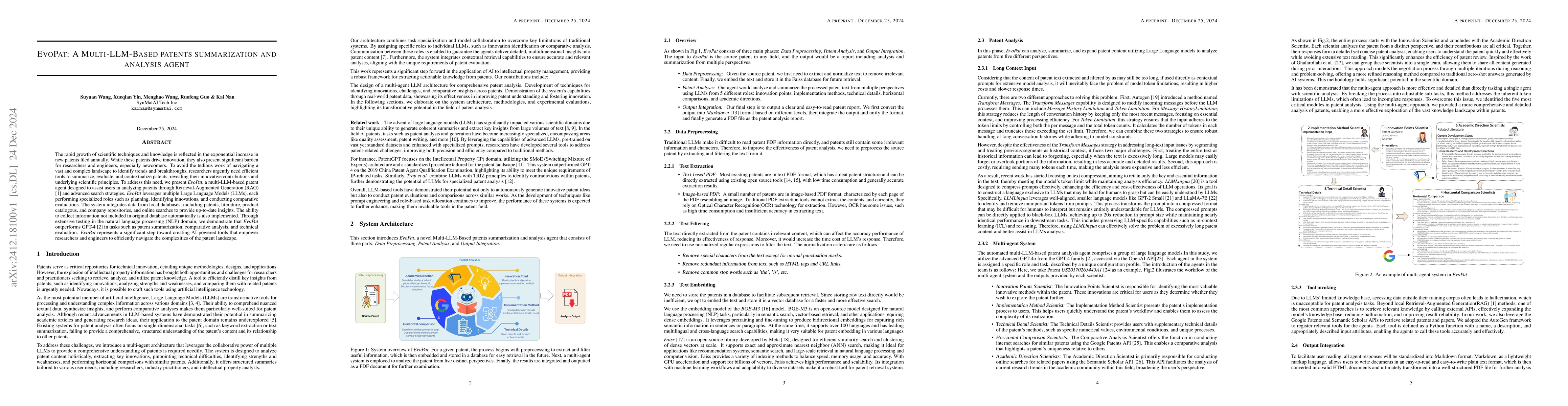 Thumbnail for EvoPat: A Multi-LLM-based Patents Summarization and Analysis Agent