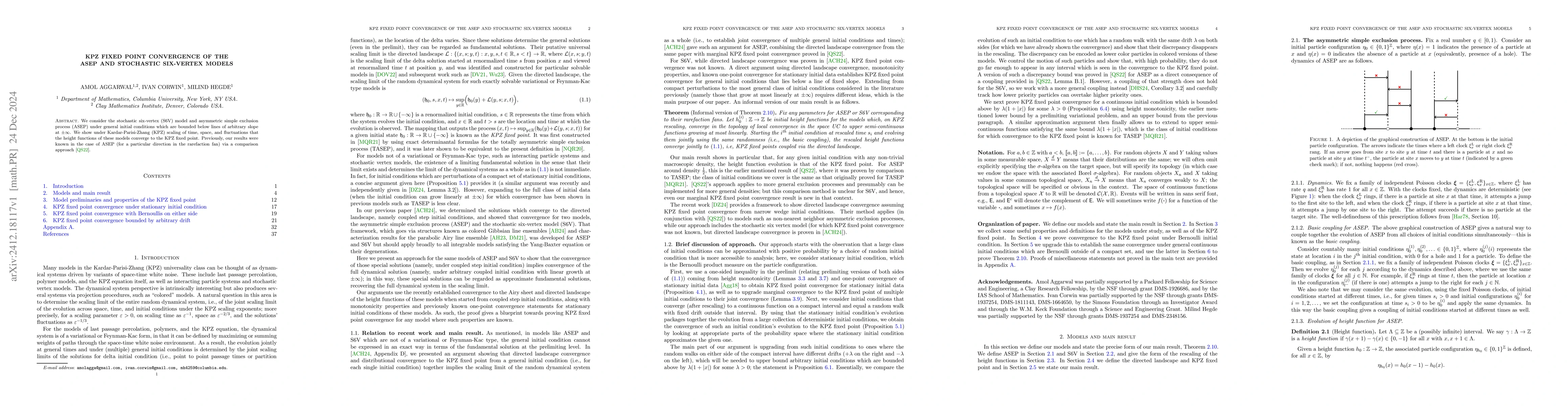 Thumbnail for KPZ fixed point convergence of the ASEP and stochastic six-vertex models