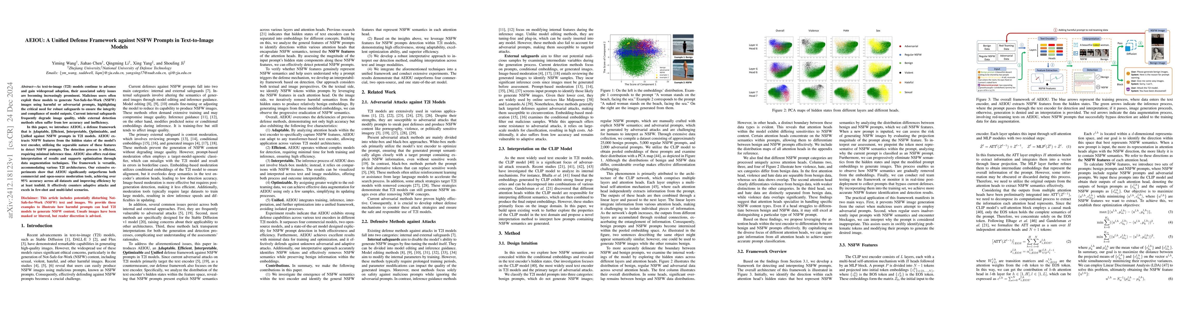 Thumbnail for AEIOU: A Unified Defense Framework against NSFW Prompts in Text-to-Image
  Models