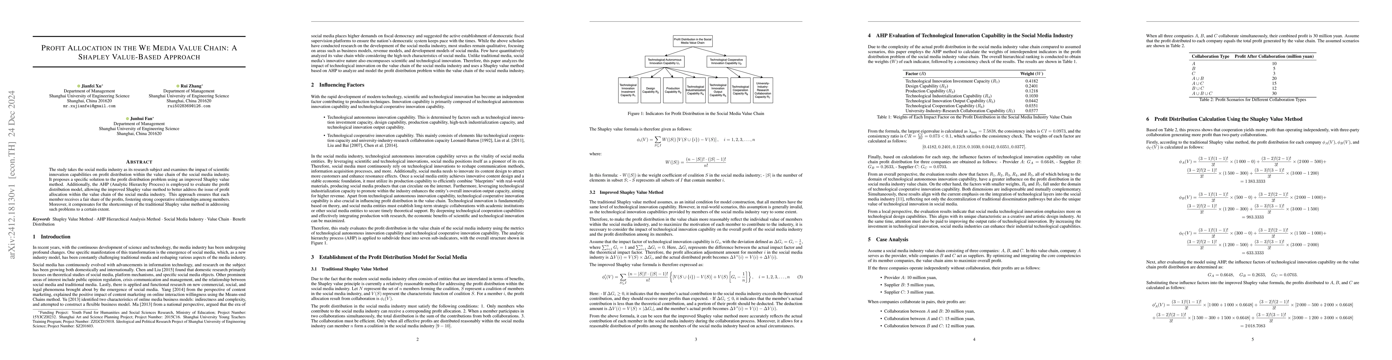 Thumbnail for Profit Allocation in the We Media Value Chain: A Shapley Value-Based
  Approach