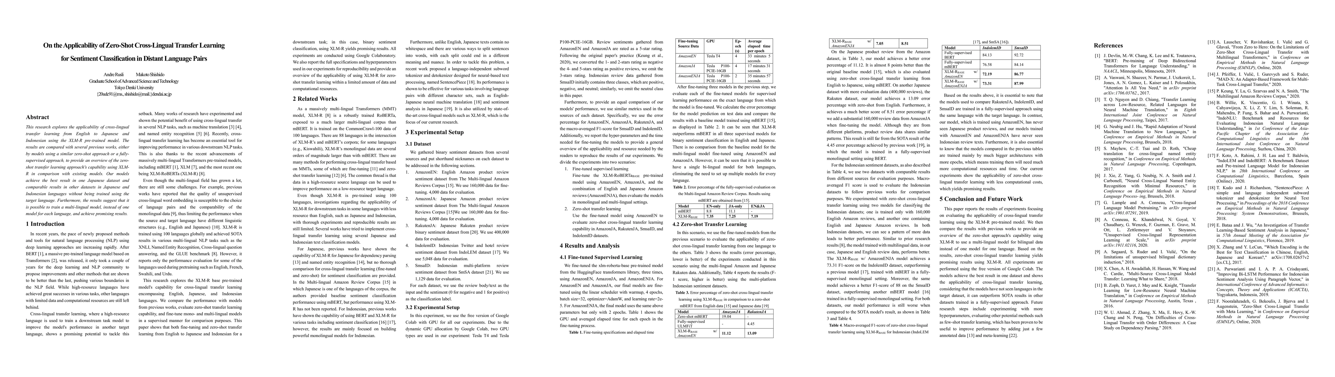 Thumbnail for On the Applicability of Zero-Shot Cross-Lingual Transfer Learning for
  Sentiment Classification in Distant Language Pairs