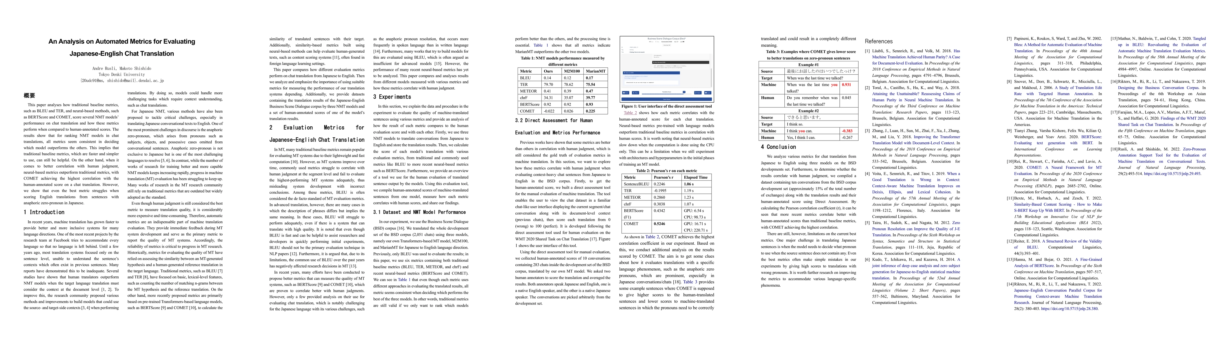 Thumbnail for An Analysis on Automated Metrics for Evaluating Japanese-English Chat
  Translation