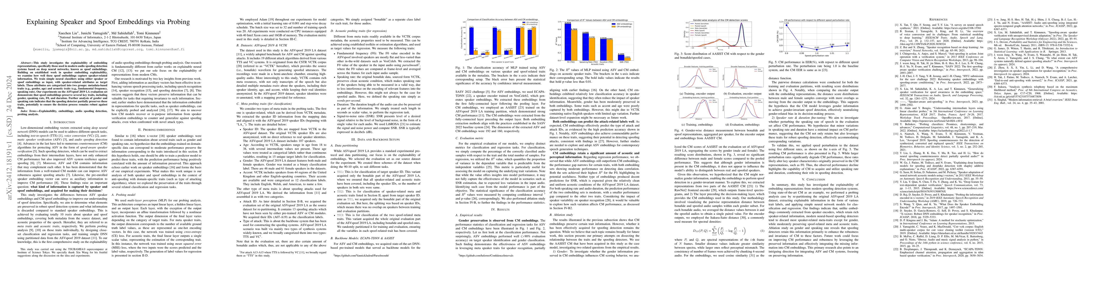Thumbnail for Explaining Speaker and Spoof Embeddings via Probing