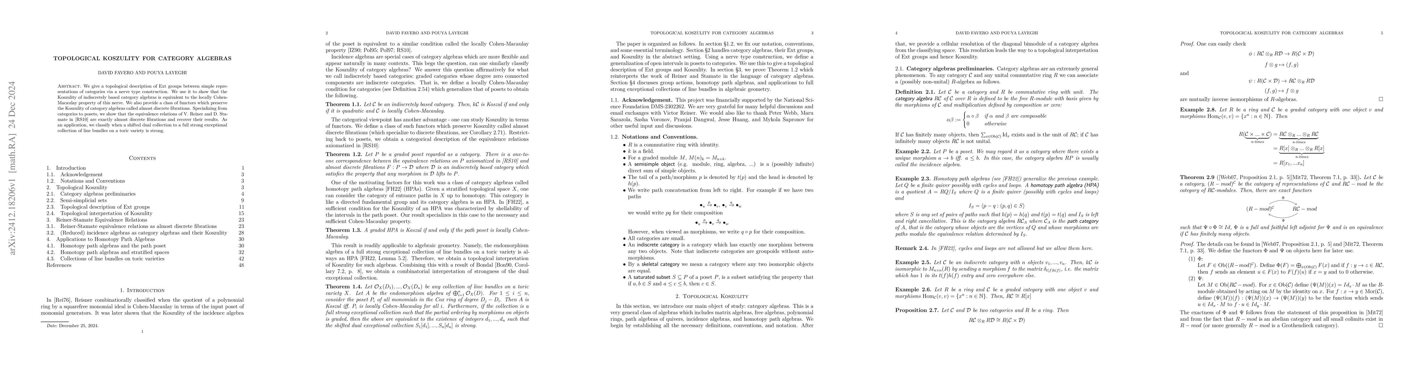 Thumbnail for Topological Koszulity for Category Algebras