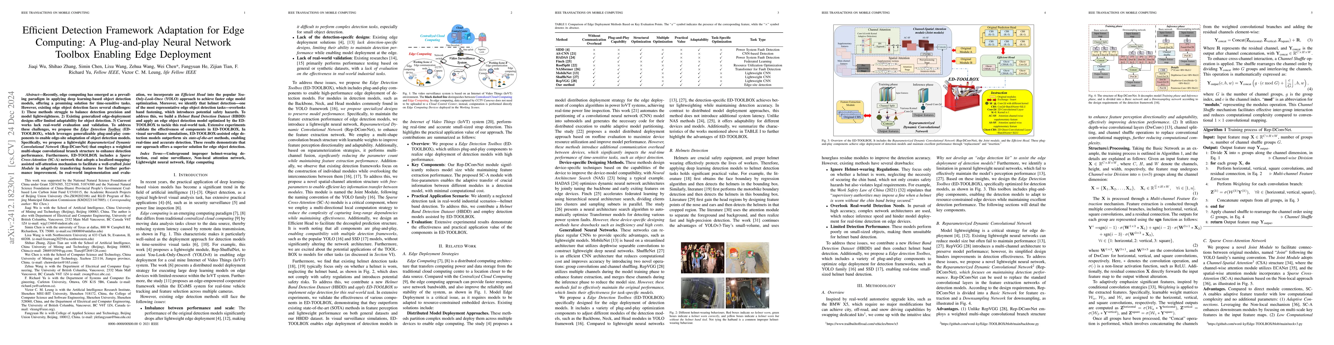 Thumbnail for Efficient Detection Framework Adaptation for Edge Computing: A
  Plug-and-play Neural Network Toolbox Enabling Edge Deployment
