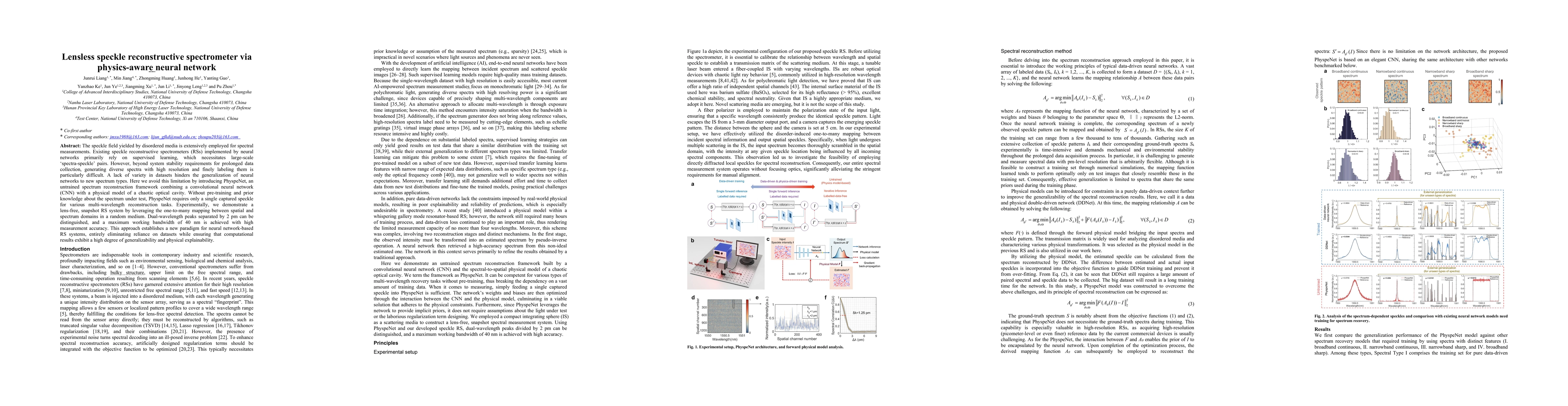 Thumbnail for Lensless speckle reconstructive spectrometer via physics-aware neural
  network