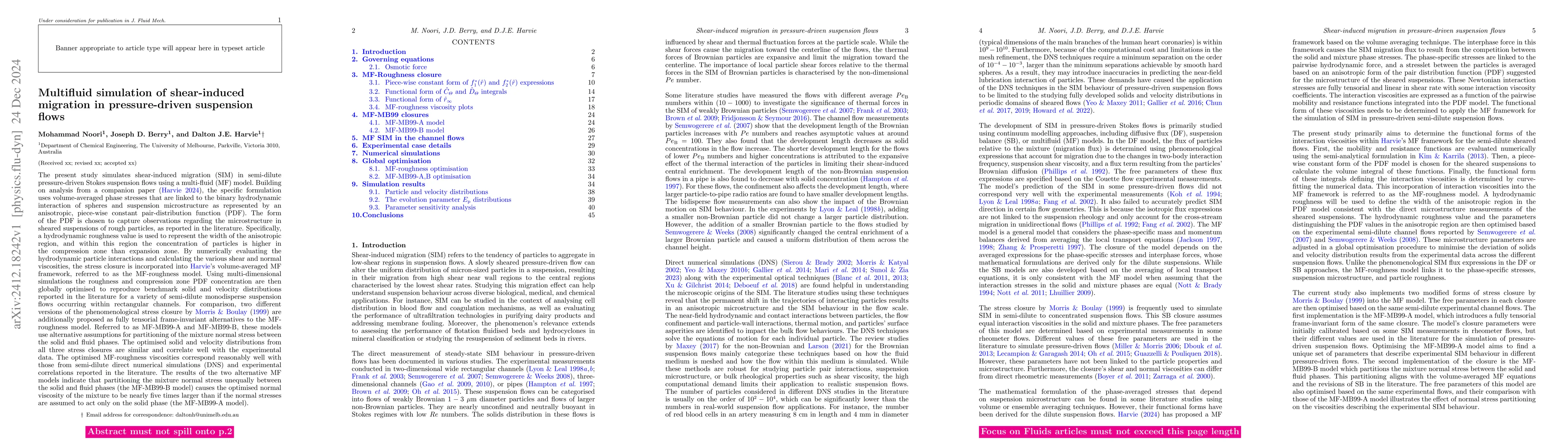 Thumbnail for Multifluid simulation of shear-induced migration in pressure-driven
  suspension flows