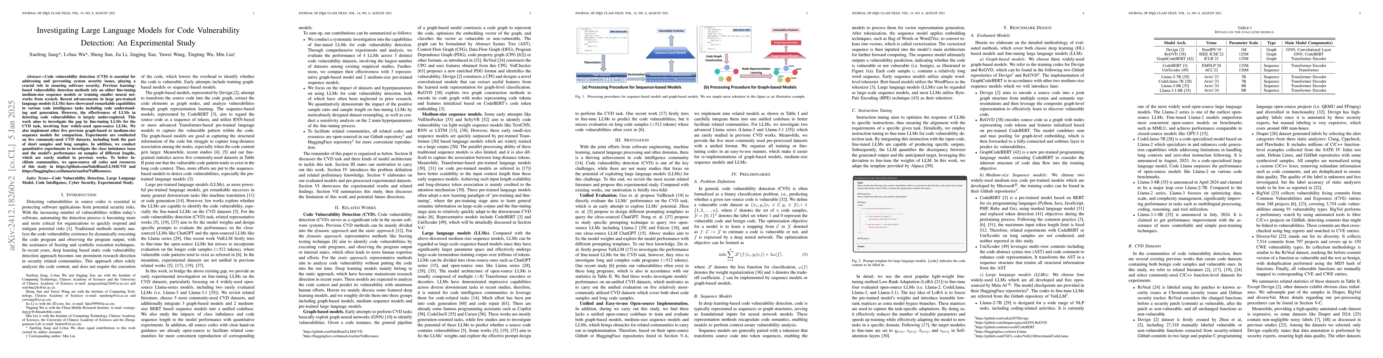 Thumbnail for Investigating Large Language Models for Code Vulnerability Detection: An
  Experimental Study