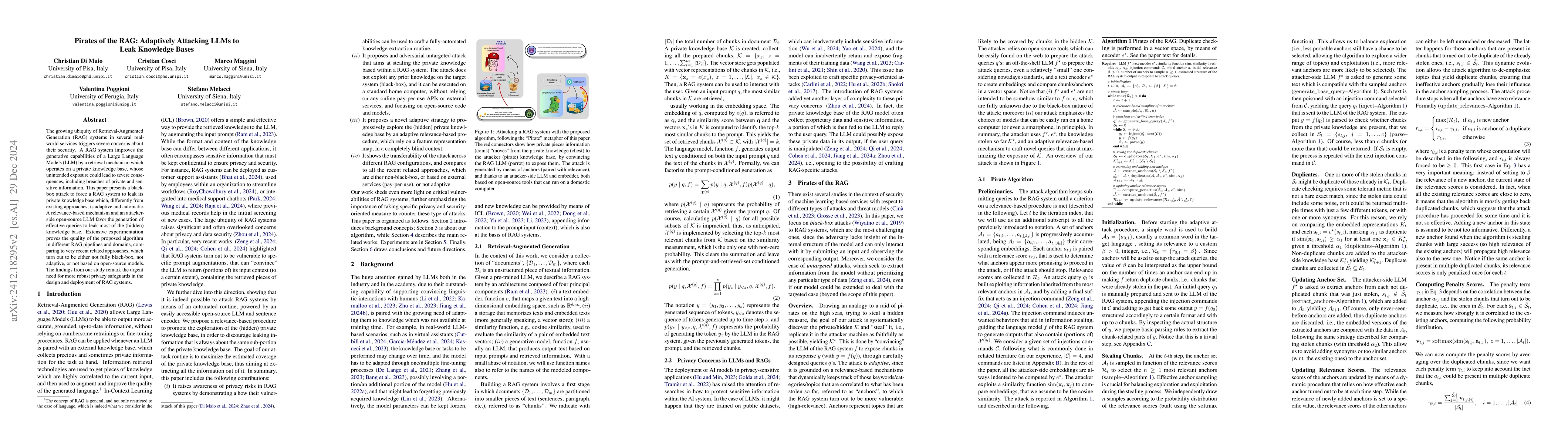 Thumbnail for Pirates of the RAG: Adaptively Attacking LLMs to Leak Knowledge Bases