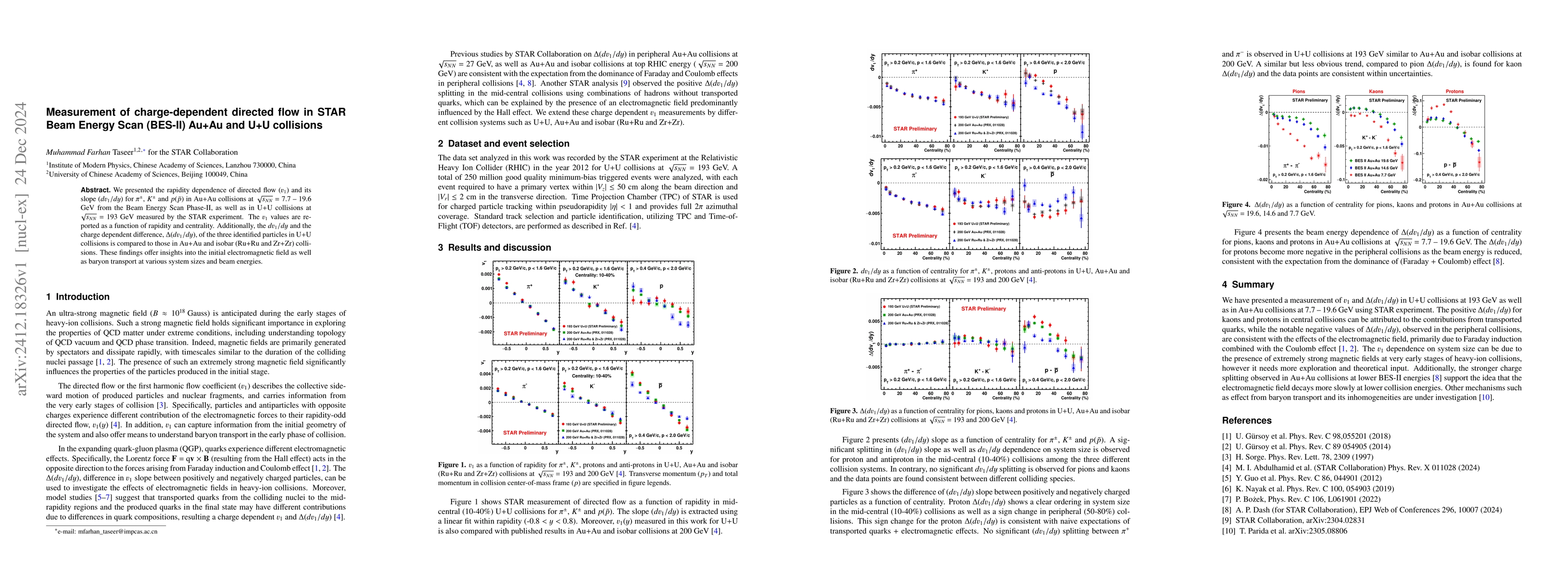 Thumbnail for Measurement of charge-dependent directed flow in STAR Beam Energy Scan
  (BES-II) Au+Au and U+U collisions