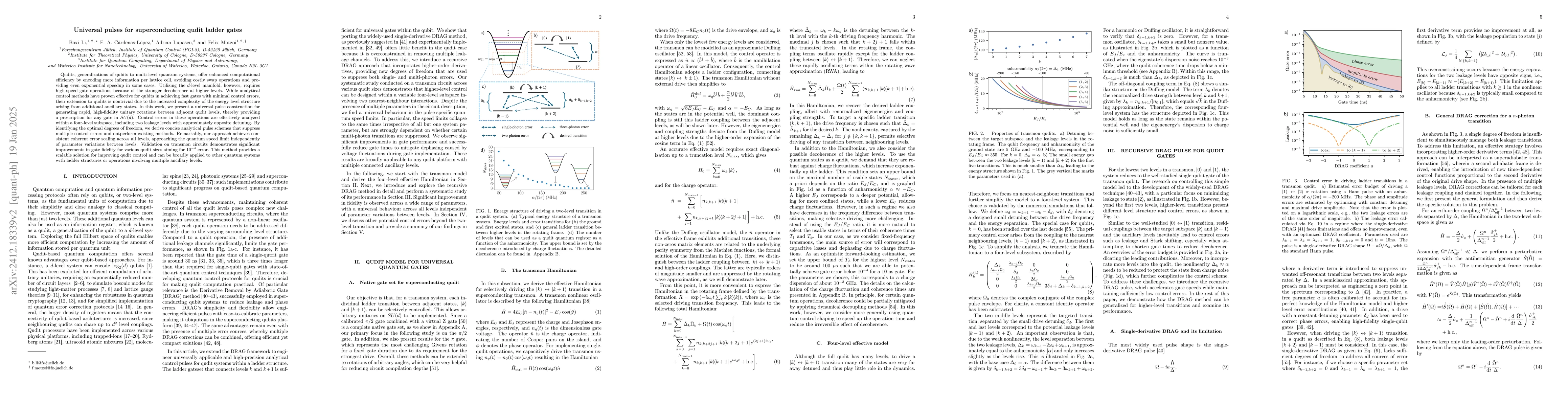 Thumbnail for Universal pulses for superconducting qudit ladder gates