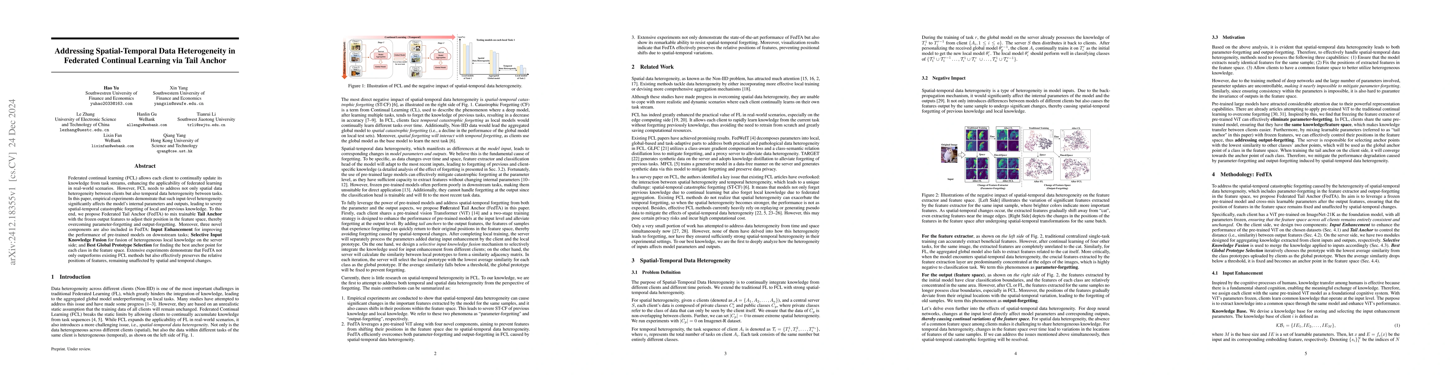 Thumbnail for Addressing Spatial-Temporal Data Heterogeneity in Federated Continual
  Learning via Tail Anchor