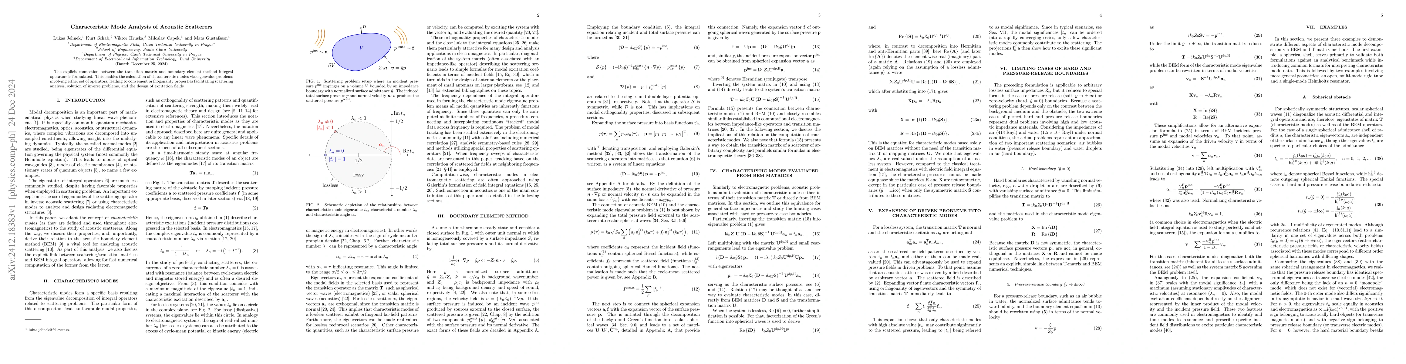 Thumbnail for Characteristic Mode Analysis of Acoustic Scatterers