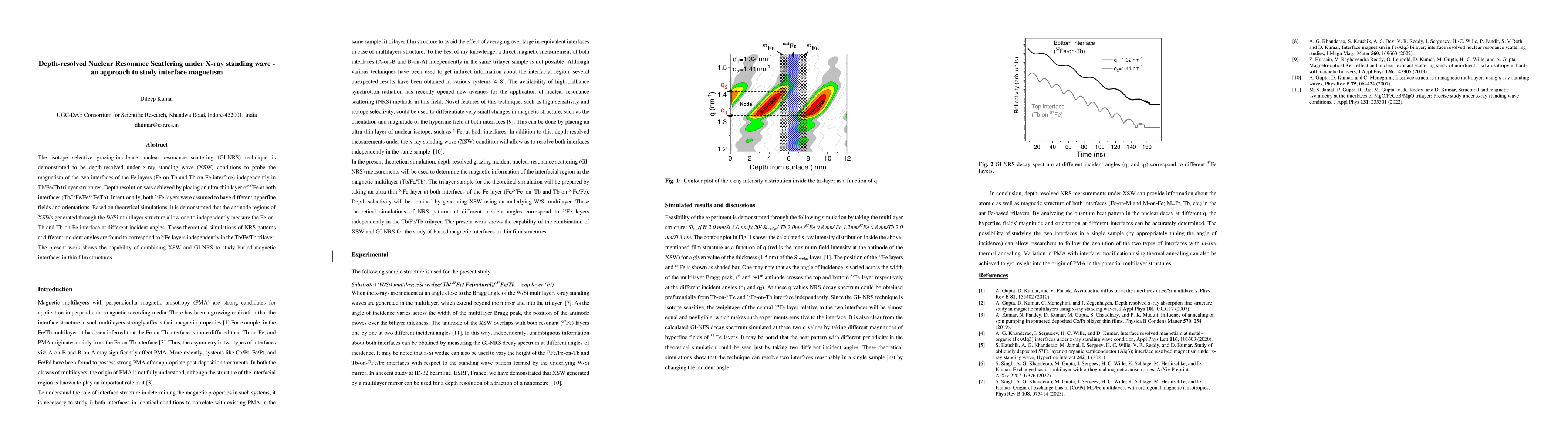 Thumbnail for Depth-resolved Nuclear Resonance Scattering under X-ray standing wave
  -an approach to study interface magnetism