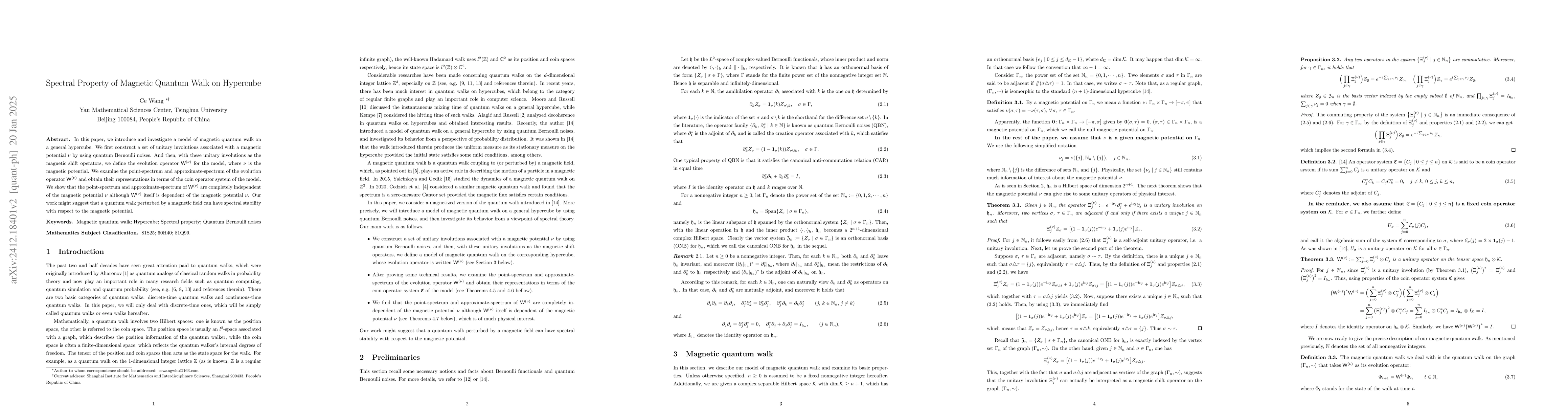 Thumbnail for Spectral Property of Magnetic Quantum Walk on Hypercube
