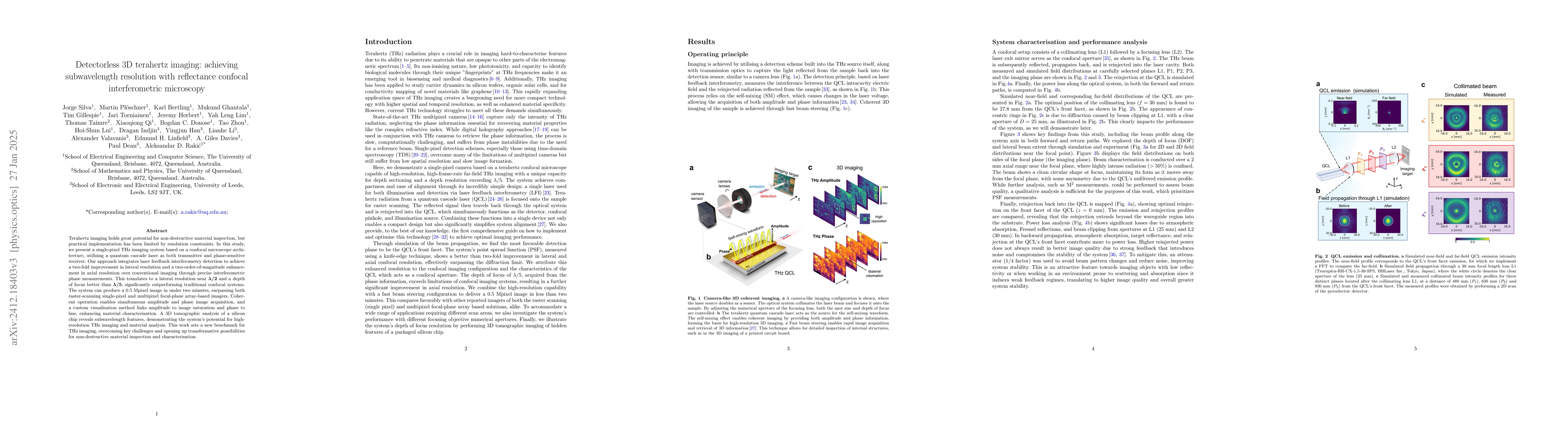Thumbnail for Detectorless 3D terahertz imaging: achieving subwavelength resolution
  with reflectance confocal interferometric microscopy