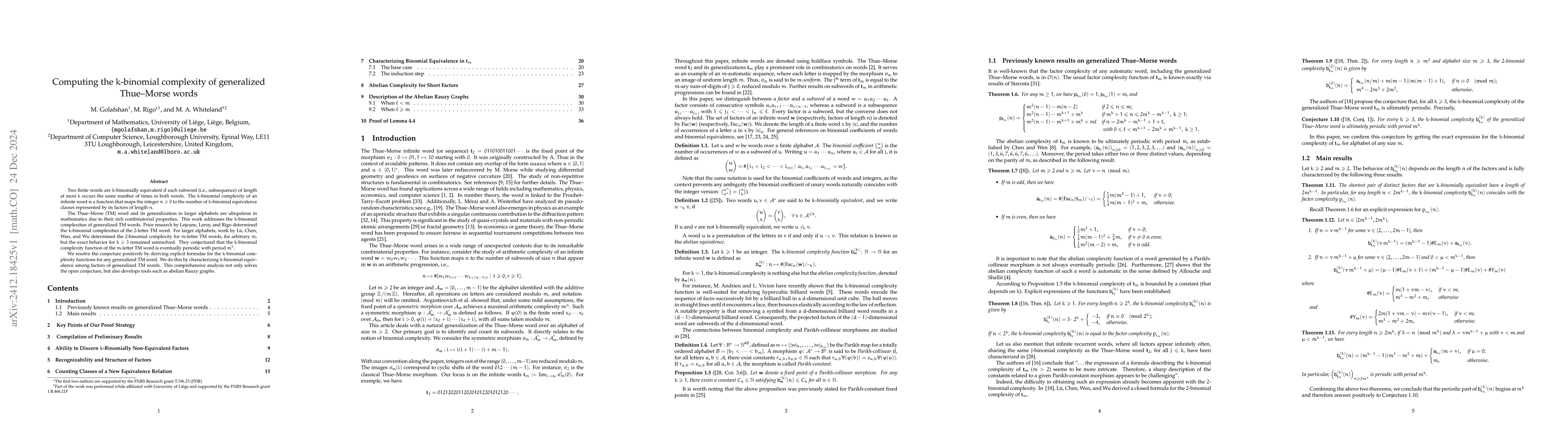 Thumbnail for Computing the k-binomial complexity of generalized Thue--Morse words