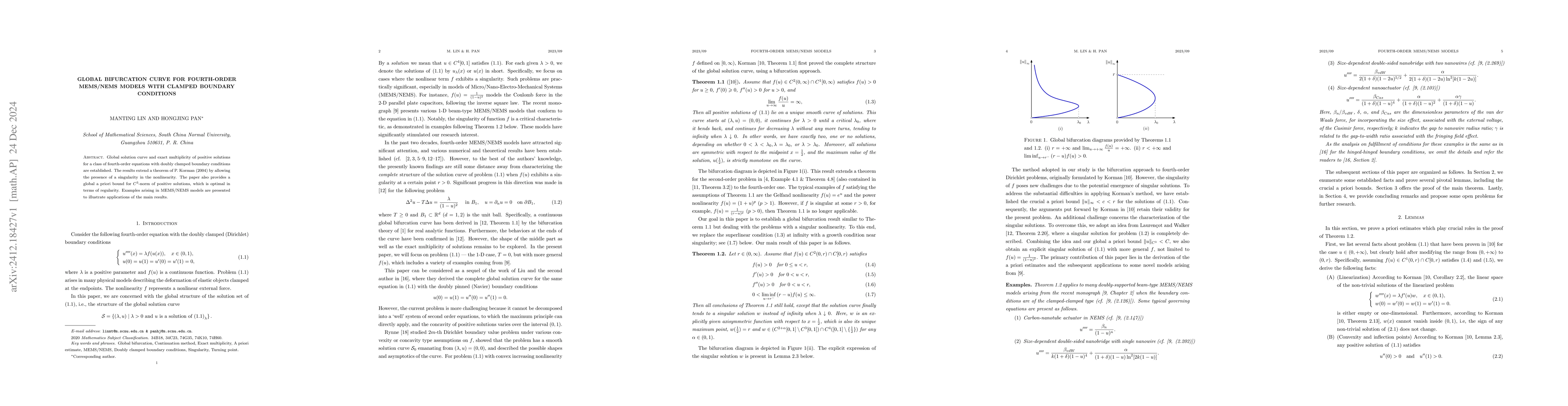 Thumbnail for Global Bifurcation Curve for Fourth-Order MEMS/NEMS Models with Clamped
  Boundary Conditions