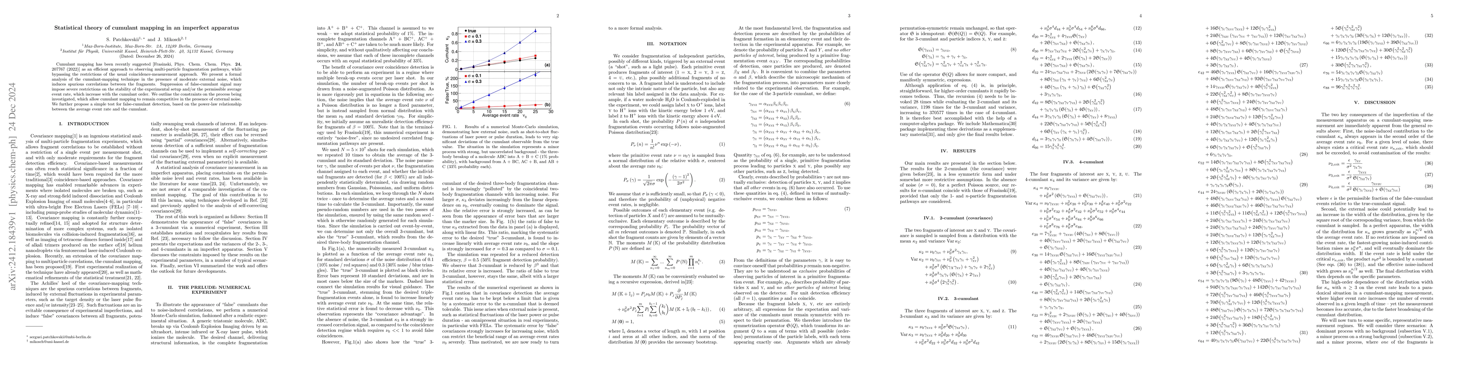 Thumbnail for Statistical theory of cumulant mapping in an imperfect apparatus