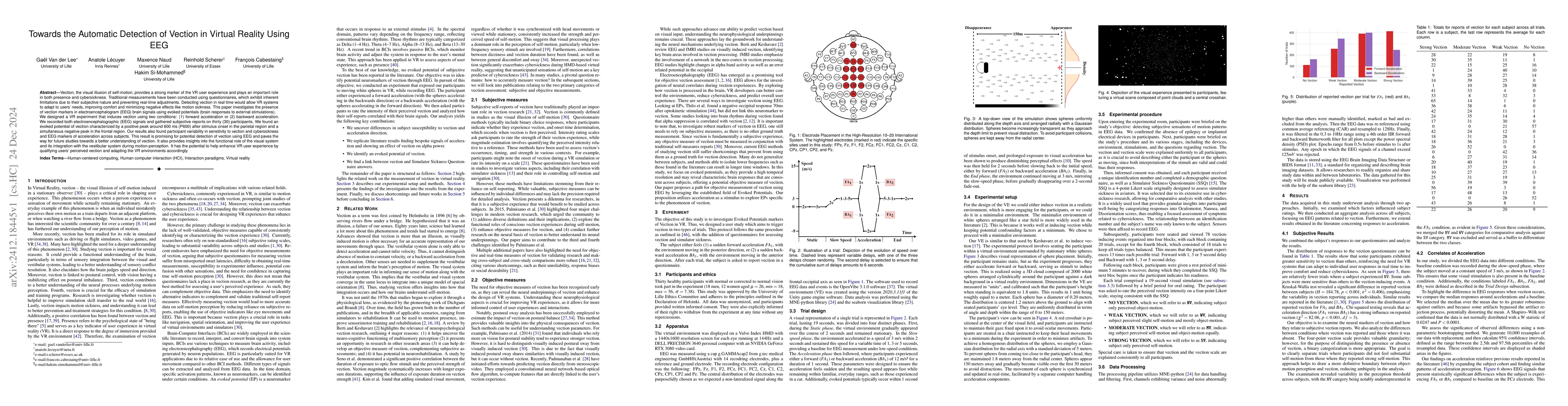 Thumbnail for Towards the Automatic Detection of Vection in Virtual Reality Using EEG